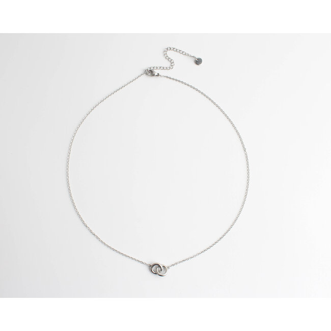 Necklace 'always together' zilver - stainless steel