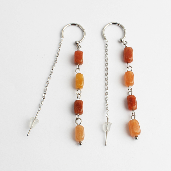 Boucles d'oreilles Daniëlle ORANGE ARGENT - Acier Inoxydable