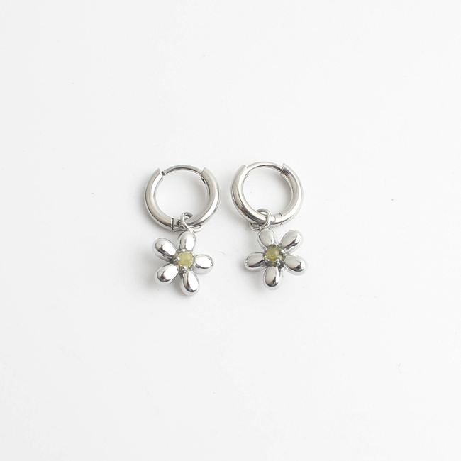 'Poppy' pendientes AMARILLO PLATA - Acero inoxidable