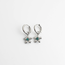 'Poppy' pendientes VERDE PLATA - Acero inoxidable