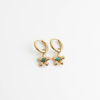 'Poppy' boucles d'oreilles VERT - Acier inoxydable