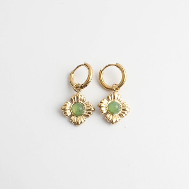 'Riley' Pendientes VERDE - Acero inoxidable