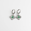 'Riley' Earrings GREEN SILVER - Stainless steel