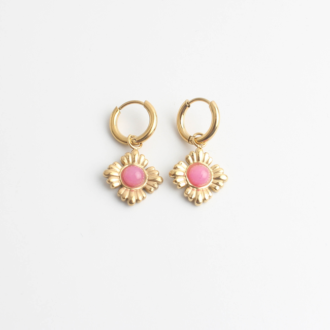 'Riley' Pendientes ROSA - Acero inoxidable