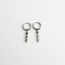 Boucles d'Oreilles Mon Cheri Vert Argent - Acier Inoxydable