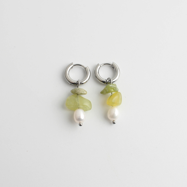 "Lucie" Boucles d'Oreilles Argent - Acier Inoxydable