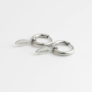 'Little feather' earrings silver - stainless steel