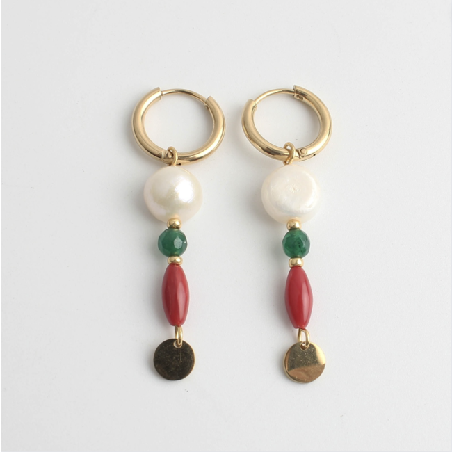 'Maxine' pendientes Oro - Acero inoxidable