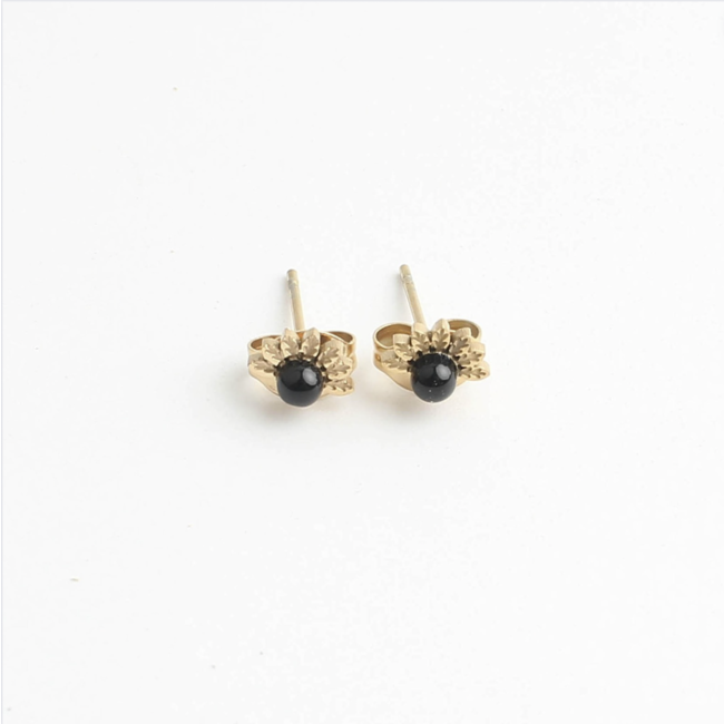 "Nadia" earrings BLACK GOLD - Stainless steel