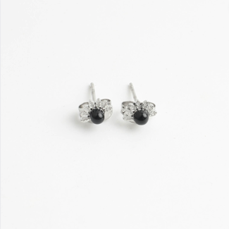 "Nadia" BOUCLES D'OREILLES Argent NOIR - Acier inoxydable