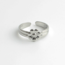 'Blossom' flower ring SILVER  - stainless steel - adjustable