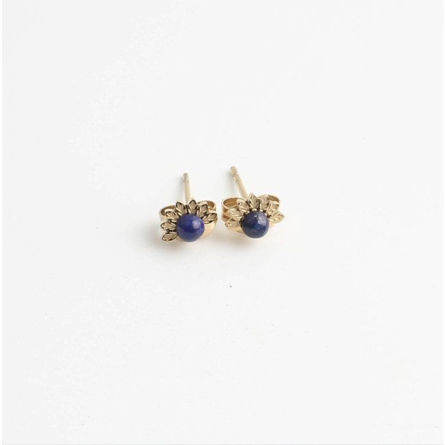 "Nadia" BOUCLES D'OREILLES OR Bleu - Acier inoxydable