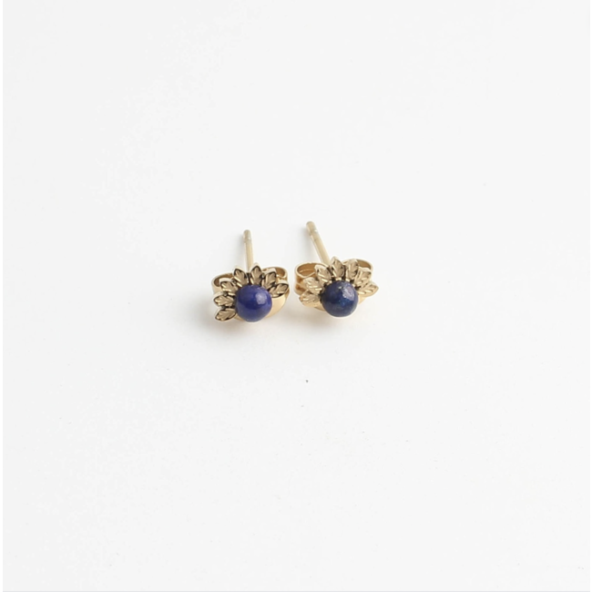 "Nadia" earrings Blue GOLD - Stainless steel
