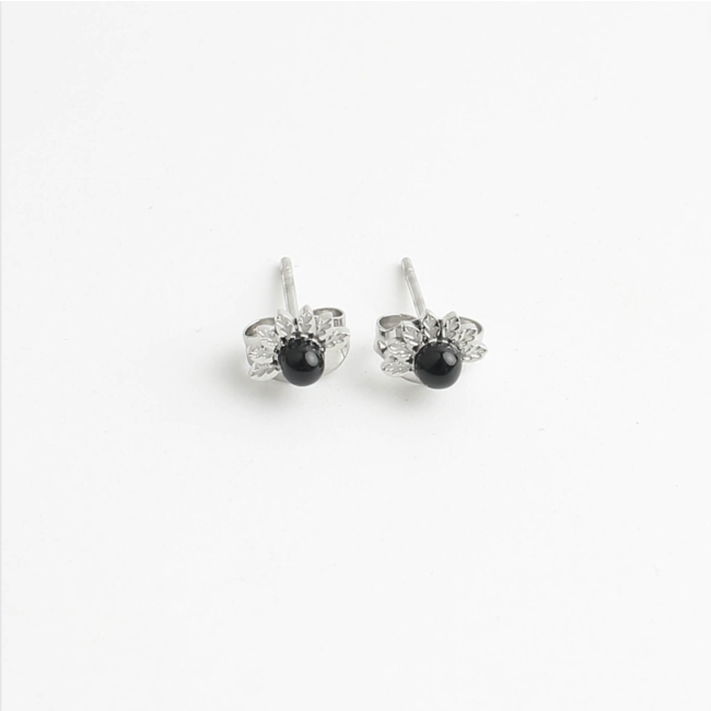 "Nadia" BOUCLES D'OREILLES Argent Bleu - Acier inoxydable