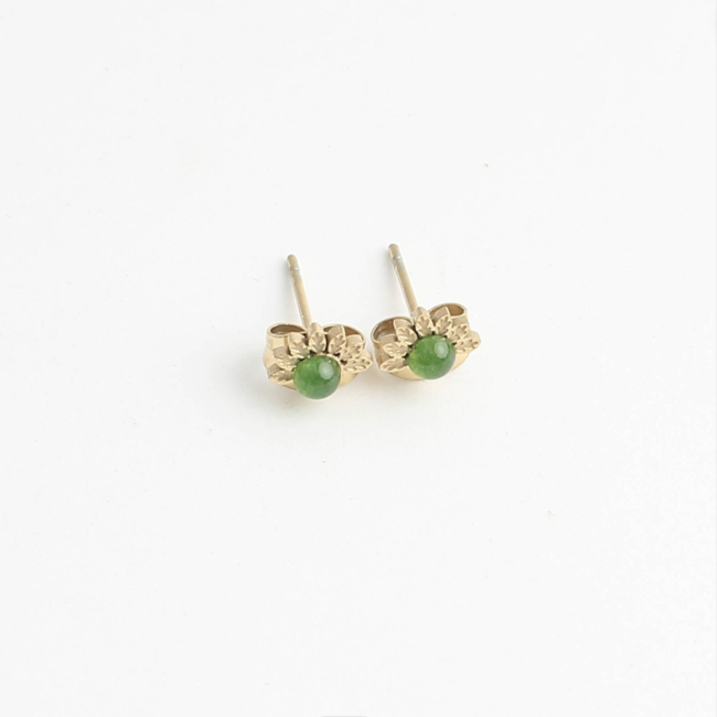 "Nadia" earrings Green GOLD - Stainless steel