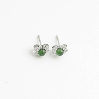 "Nadia" earrings Green Silver - Stainless steel