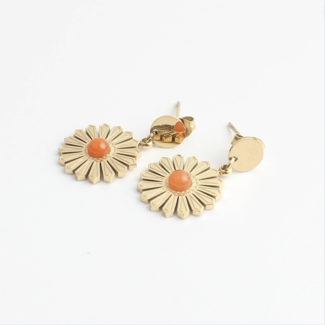 'Kelly' Boucles d'oreilles Orange - acier inoxydable