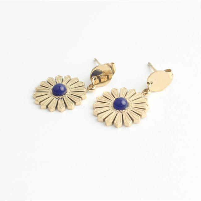 'Kelly' Boucles d'oreilles Blau - acier inoxydable