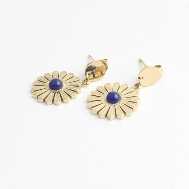 'Kelly' Earrings Blue - stainless steel