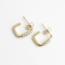 'Square glitter hoop' Boucles d'oreilles or - acier inoxydable