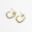 'Square glitter hoop' Pendientes oro - acero inoxidable