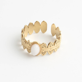 Didi 'Ring White & Gold - Regolable