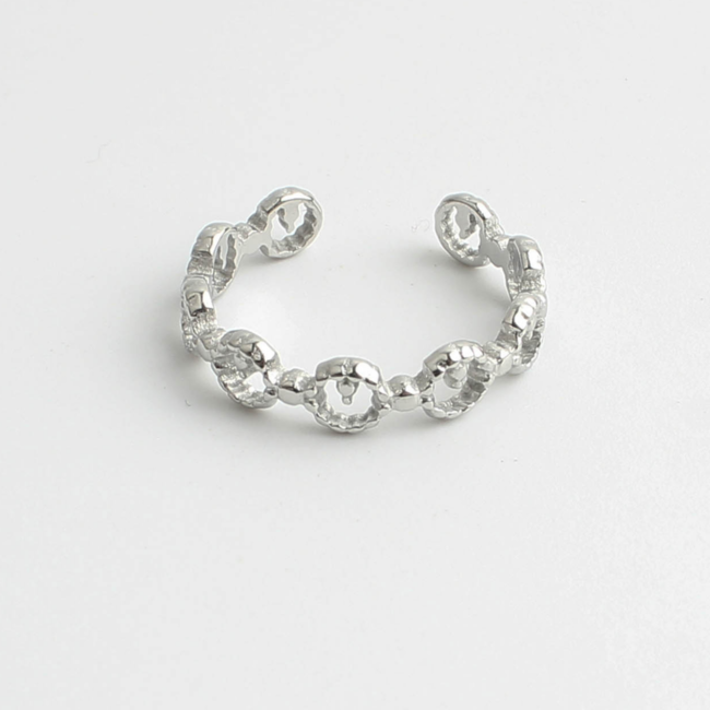 'Lora' ring silver - stainless steel (verstelbaar)