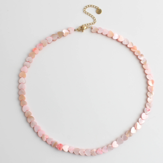 'Heart to Heart' COLLAR Pastel Pink - Acero inoxidable