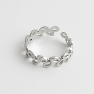 'Novia' RING SILVER - Stainless steel (adjustable)