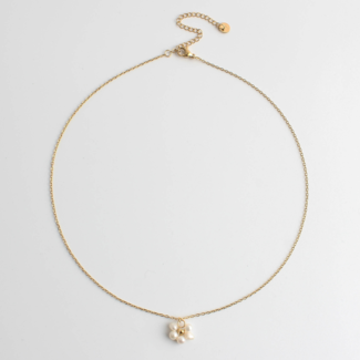 'FLEUR BLANCHE' Necklace gold - Stainless steel