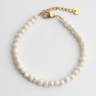 100% Real Fresh water pearl BRACELET - stainless steel