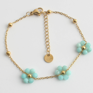 'Dahlia' Pulsera ORO AZUL - Acero inoxidable