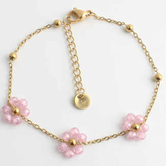 'Dahlia' Bracelet GOLD PINK  - Stainless Steel