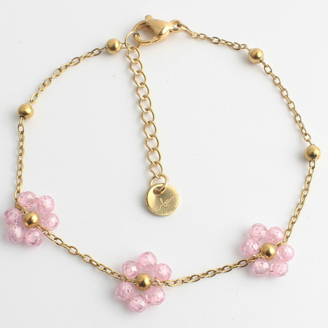 'Dahlia' Bracelet OR ROSE  - Acier Inoxydable