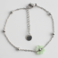 GREEN flower Bracelet SILVER - stainless steel