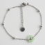 Pulsera flor VERDE PLATA - acero inoxidable