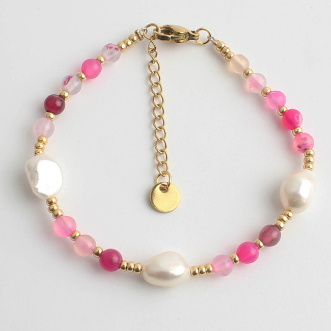 'Kira' Bracelet PINK - Stainless steel