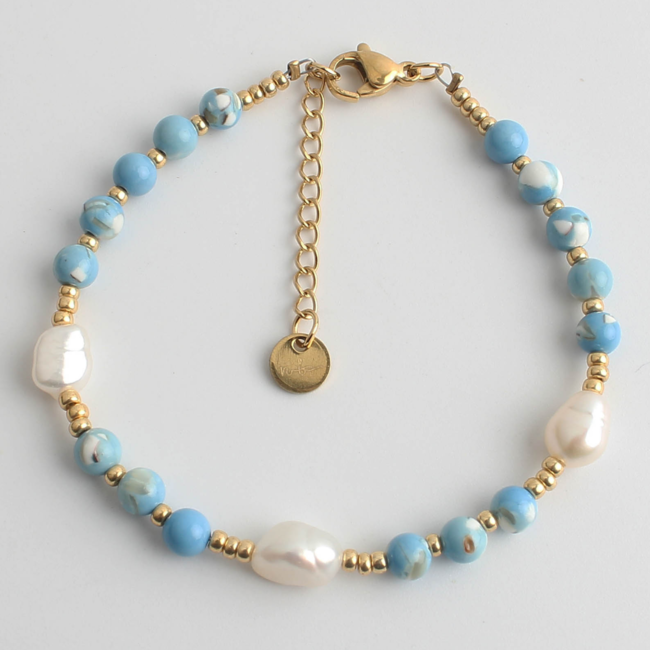 'Kira' Bracelet BLEU - Acier inoxydable