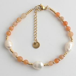 'Kira' Bracelet ORANGE - Acier inoxydable