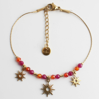 "Kyra" Bracelet GOLD PINK & ORANGE - Stainless steel