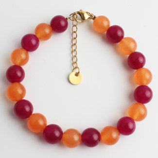 Armband 'Oliviana' Orange & Lila - Edelstahl