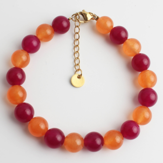 'Oliviana' Bracelet Orange & Purple - stainless steel