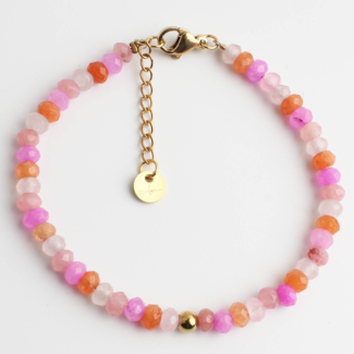 'Rose' Bracelet Pink & Orange - stainless steel