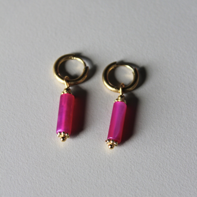 Boucles d'Oreilles Super Rose Or - Acier Inoxydable