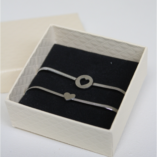 'Endless Love' Armband-Set SILBER - Edelstahl