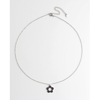 Collier belle fleur Argent - acier inoxydable