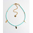 'Palma' Anklet Turquoise - Stainless steel