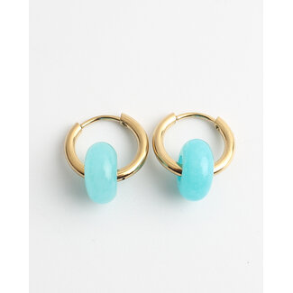 'Eleonora' Boucles d'oreilles Blue - Acier inoxydable