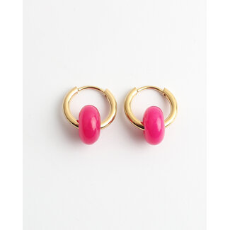 'Eleonora' Earrings Pink - Stainless steel