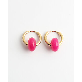 'Eleonora' Pendientes Rosa - Acero inoxidable